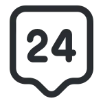 24 Hour Support SVG Icon